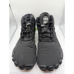 Hike Footwear Barefoot Winter Boots Black Faux Fur Lined Wide Toe Box Size 38